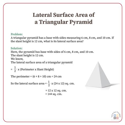 Formula for Surface Area of a Triangular Pyramid | 6 Free Worksheets