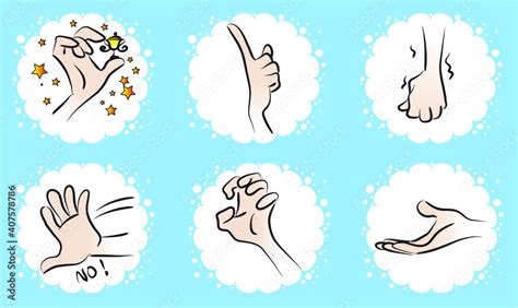 vector drawing hands emoji set Stock Vector | Adobe Stock