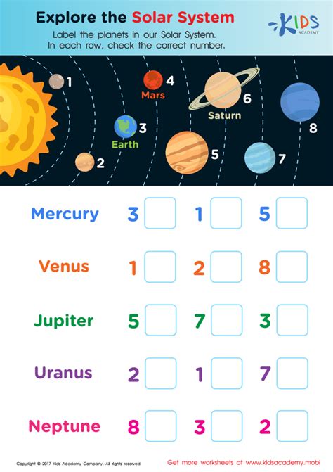 About Planets Worksheet