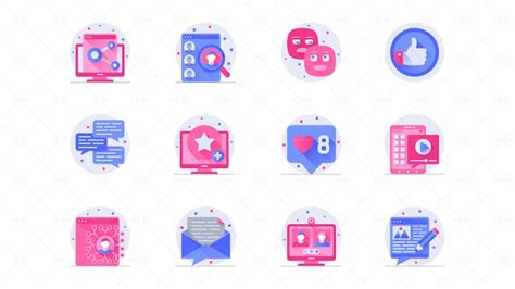 12 Social Media Flat Icons - Graphics | Motion Array