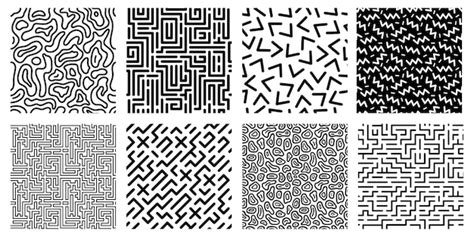 Premium Vector | Seamless geometric pattern. Striped labyrinth, 80s ...