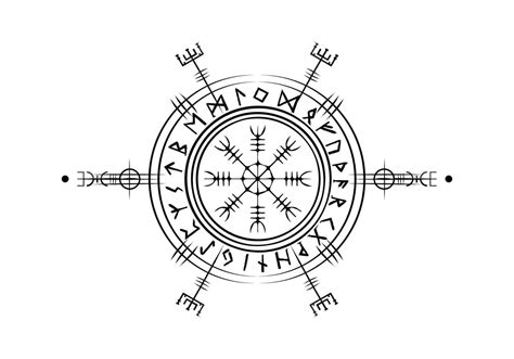 Viking Pagan Asatru Runic Compass, Vegvisir Rune Circle Viking Norse ...