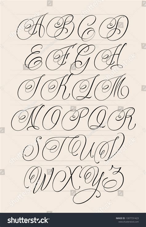 Updated Handwritten Chicano Script Font Hand Stock Vector (Royalty Free ...