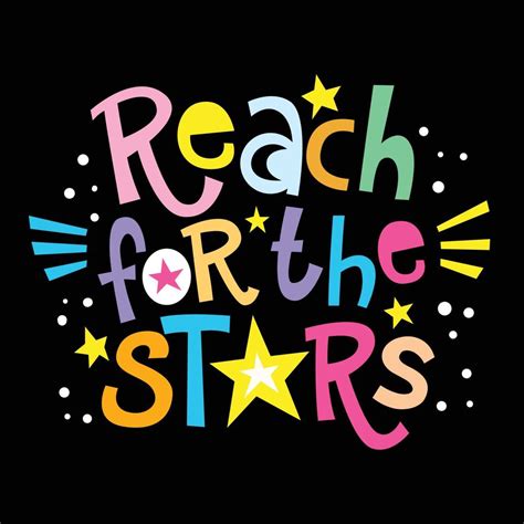 Reach for the stars hand drawn lettering art 5334120 Vector Art at Vecteezy