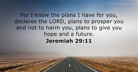 Jeremiah 29:11 - Bible verse - DailyVerses.net