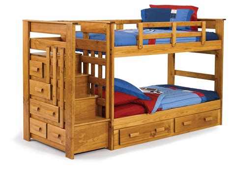 Solid Wood Bunk Beds With Stairs - Foter