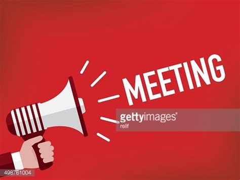 Hand Holding Megaphone With Meeting Announcement Stock Clipart ...