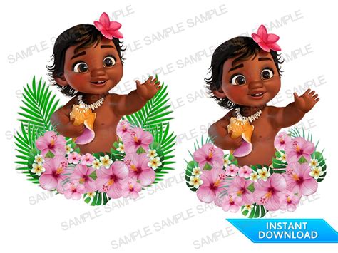 Baby Moana Clipart, Baby Moana Iron on Transfer Baby Moana Birthday ...