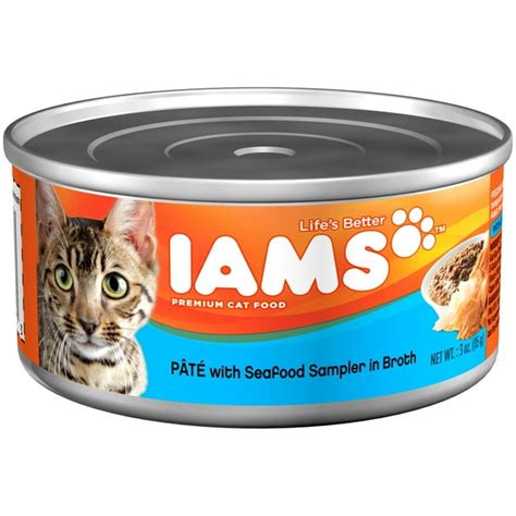 Iams Pate Seafood Sampler Wet Cat Food, 3 oz. Can - Walmart.com ...