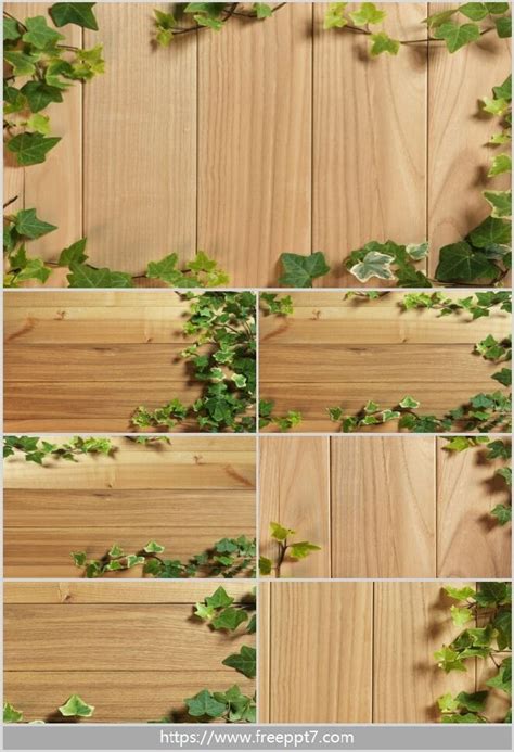 Natural wood grain green vines PPT backgrounds & Google Slides