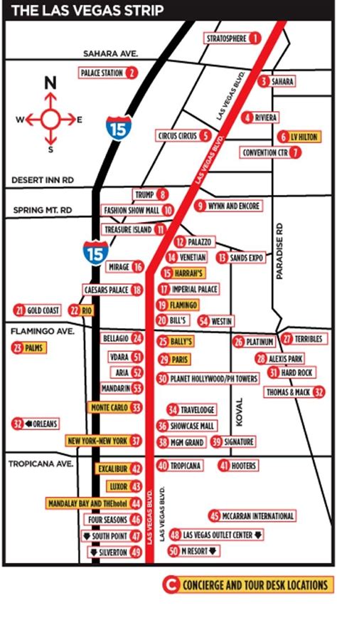 Hotel Las Vegas Strip Map - rvbangarang.org