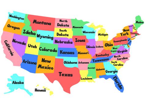 Us Map With State Names Images – Browse 6,856 Stock Photos, Vectors ...