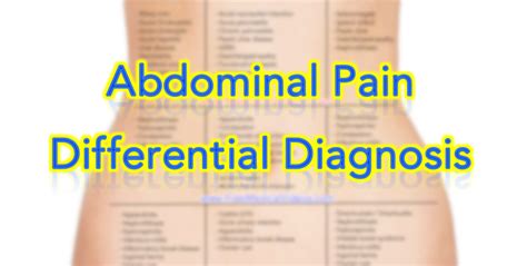 Abdominal Pain Differential Diagnosis Based on Location