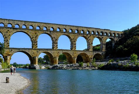 France, Nimes, Pont Du Gard, Aqueduct Photograph by George Theodore