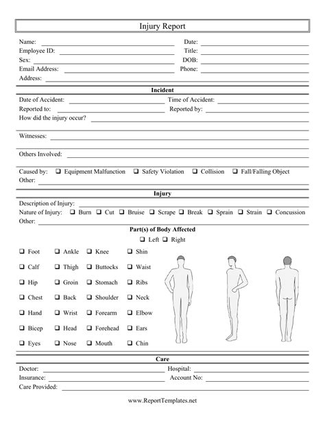 Injury Report Form - Lines - Fill Out, Sign Online and Download PDF ...