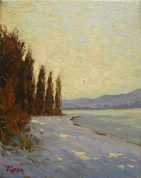 Original Oil Painting impressionist snow winter fine art