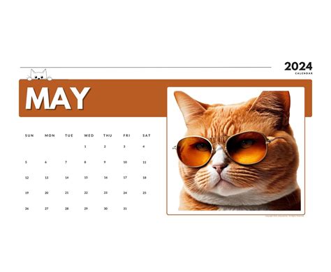 2024 Wall Calendar 2024 Cat Calendar 2024 Wall Calendar Printable 2024 ...