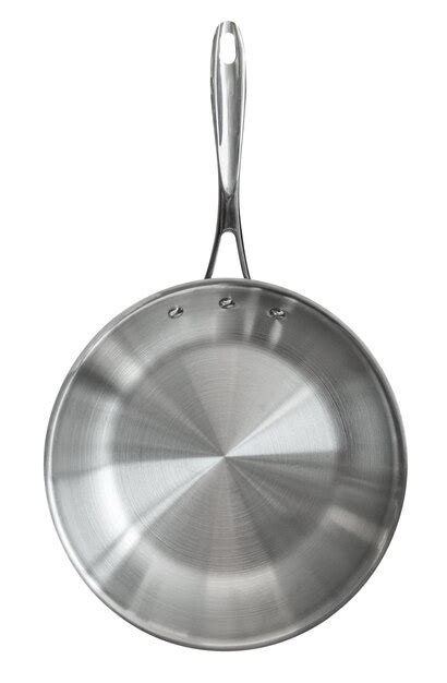 Premium Photo | Isolated stainless steel frying pan