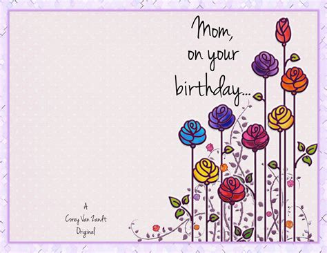 Happy Birthday Mom Printable Card