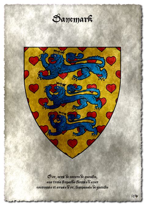 Arms of Denmark / Blason du Danemark | Coat of arms, Heraldry, Arms