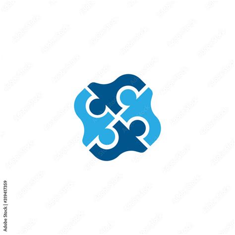 puzzle teamwork logo design vector Stock Vector | Adobe Stock