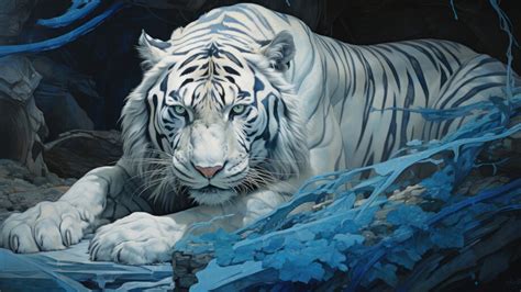 White Tiger Art 4K #6961l Wallpaper PC Desktop