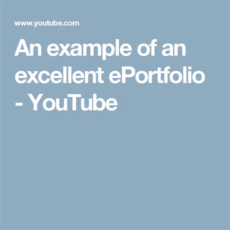 An example of an excellent ePortfolio - YouTube | Eportfolio, Nursing ...