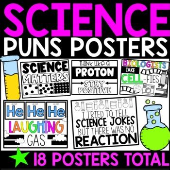 Science Puns Posters by smackdabinthemiddle | Teachers Pay Teachers