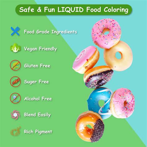 Food Coloring, ValueTalks 8 Colors Cake Food Coloring Liquid Vibrant ...