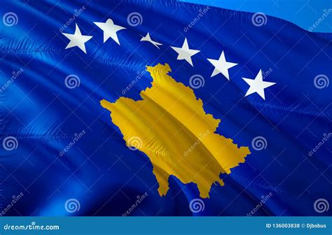 Kosovo Flag. 3D Waving Flag Design. the National Symbol of Kosovo, 3D ...