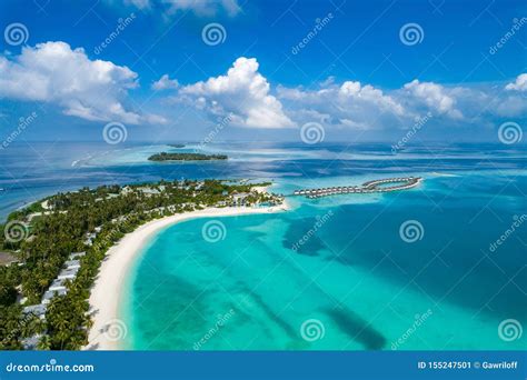 Aerial View Of Beautiful Island At Maldives In The Indian Ocean. Top View From Drone Royalty ...