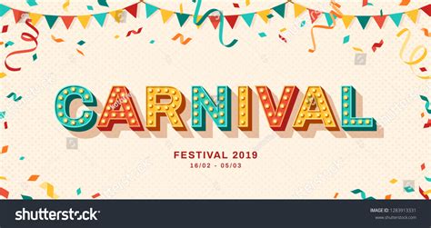 Carnival Card Banner Typography Design Vector Stock Vector (Royalty ...