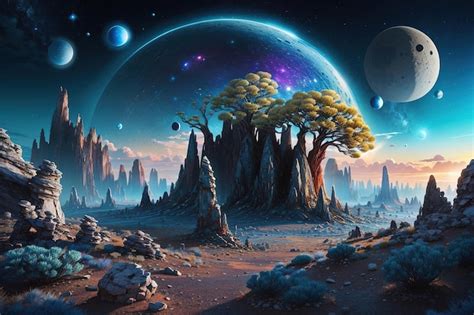 Premium AI Image | Alien Planet landscape