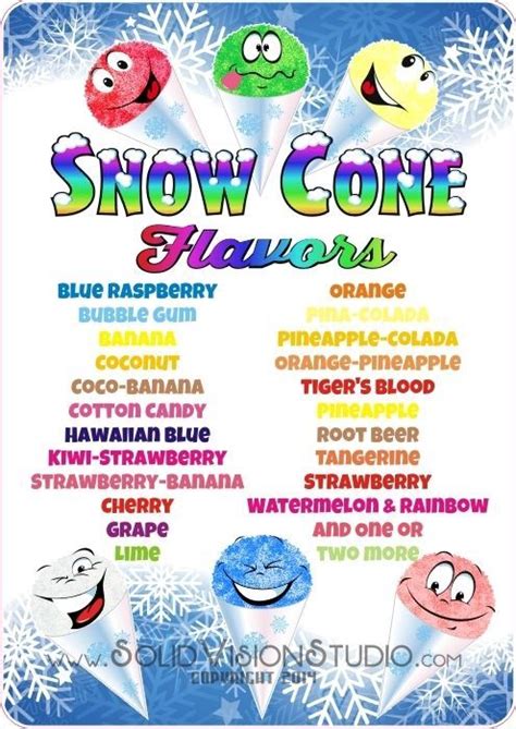 snow cone flavor combinations