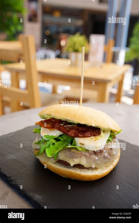 Burger with egg and cheese Stock Photo - Alamy