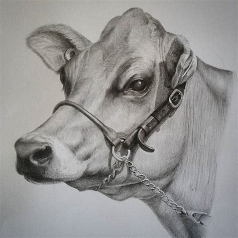 Realistic Cow Drawing