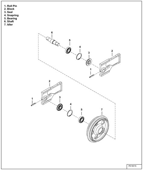 BobCat E35 - TRACK UNDERCARRIAGE COMPONENTS (STEEL TRACK) - Idler Parts ...