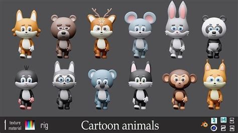 3D model Cartoon character animals VR / AR / low-poly | CGTrader