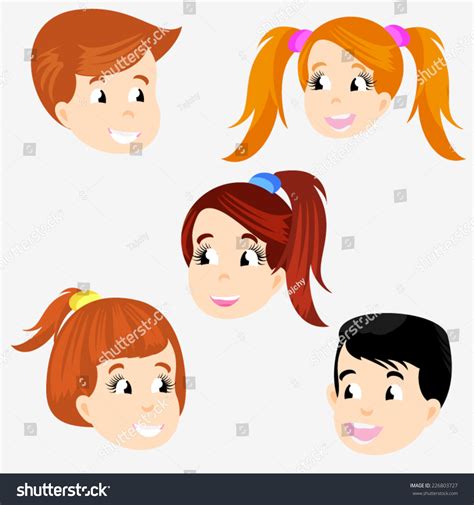 Smiling Children. Cartoon Stock Vector Illustration 226803727 ...