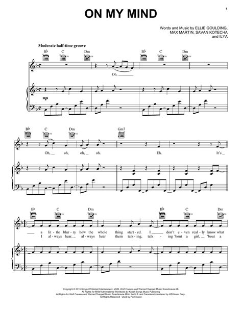 On My Mind | Sheet Music Direct