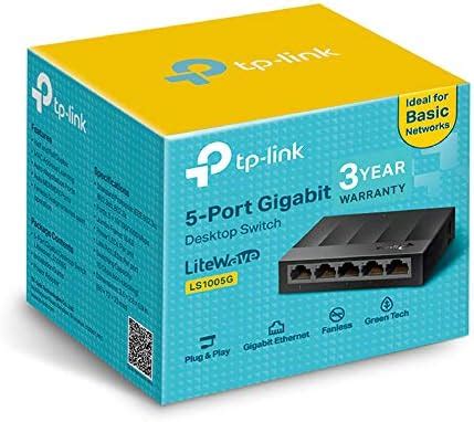 TP-Link LS1005G 5-Port Desktop/Wallmount Gigabit Ethernet Switch/Hub ...