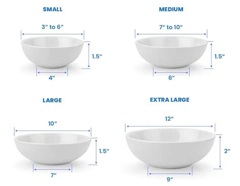 Bowl Sizes (Standard Measurements & Sizing Chart) - Designing Idea