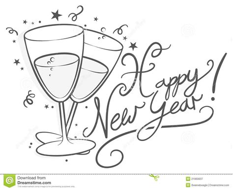 Happy New Year Champagne Glasses Card