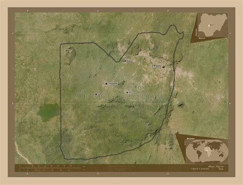 Abuja, Nigeria. Low-res Satellite. Labelled Points of Cities Stock ...