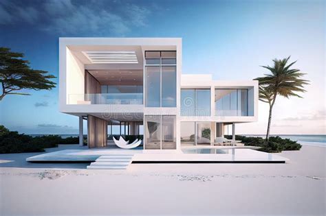 Modern Beachfront Villa with White Exterior and Sleek Interior Design ...