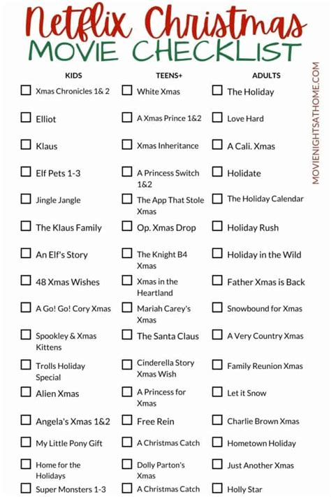 Best Christmas Movies on Netflix 2024 (Printable Checklist)