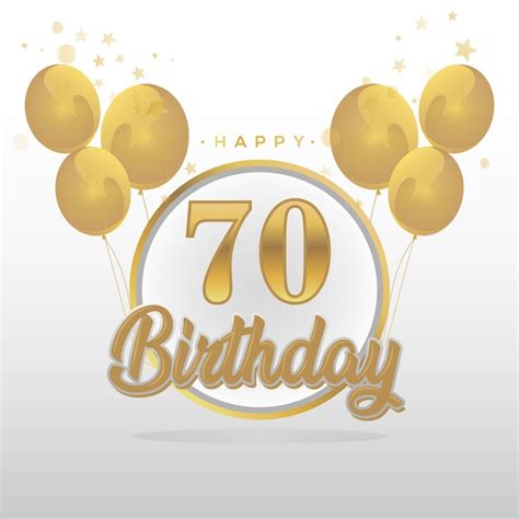 Premium Vector | Happy 70th birthday balloons greeting card background ...