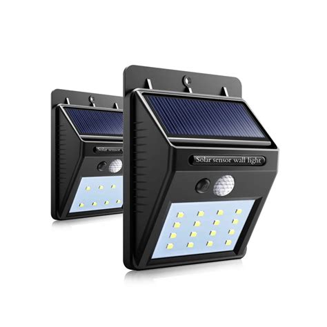 Outdoor LED Solar Panel Powered Garden Lights PIR Motion Sensor ...