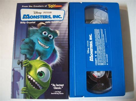 Vtg 01 VHS Monsters Inc. Pixar Disney Animated John Goodman Billy ...