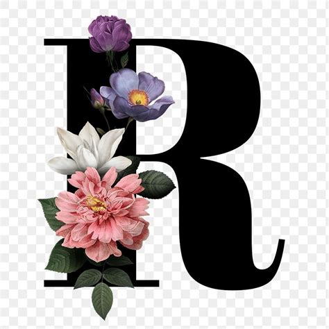 Classic and elegant floral alphabet | Premium PNG Sticker - rawpixel